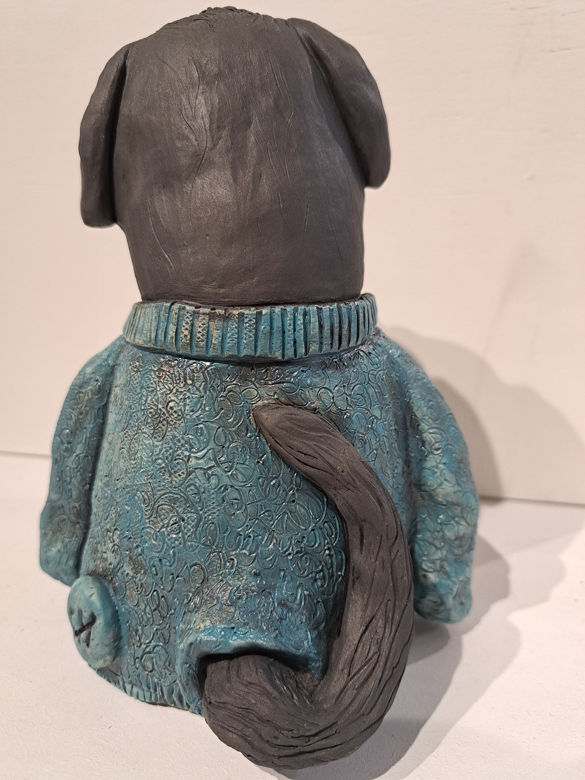 Christine Hughes - Sculptures - Yellow Glasses, Dog with jumper